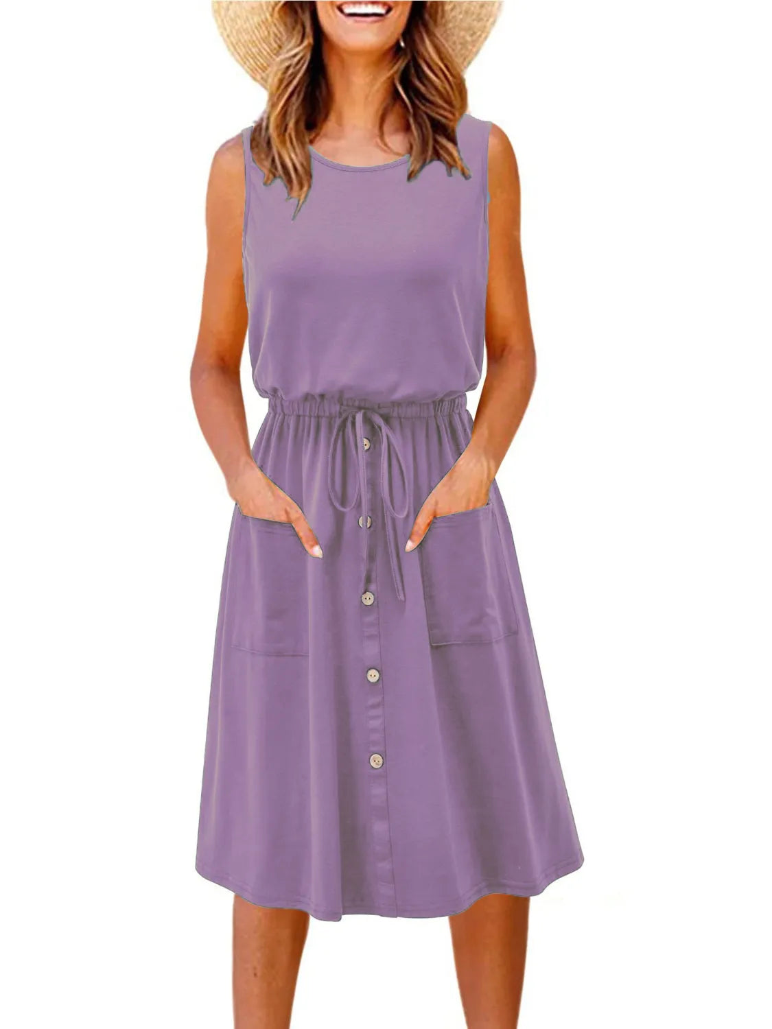 Round Neck Sleeveless Tank Dress