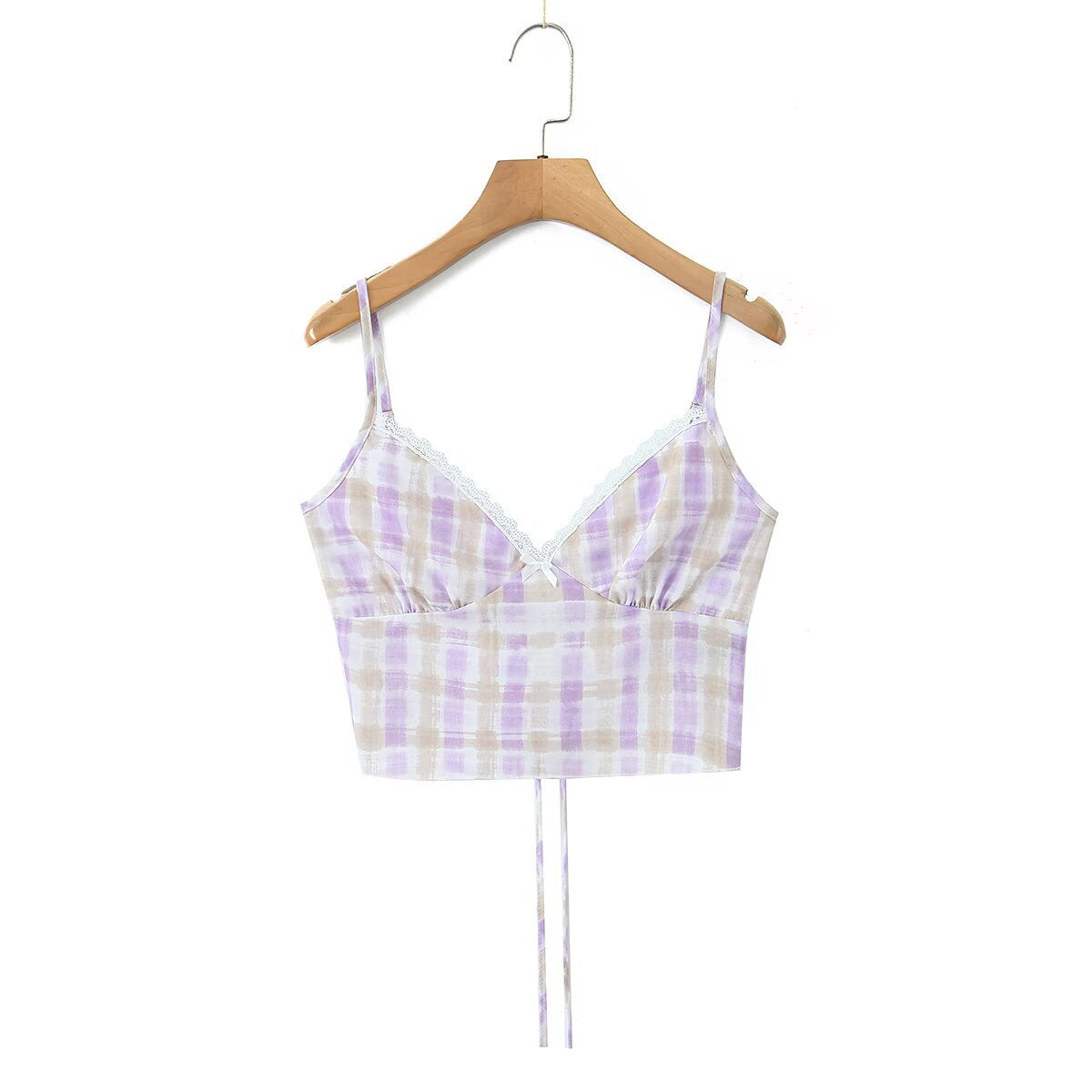 Spicy girl big plaid small suspender+plaid skirt set