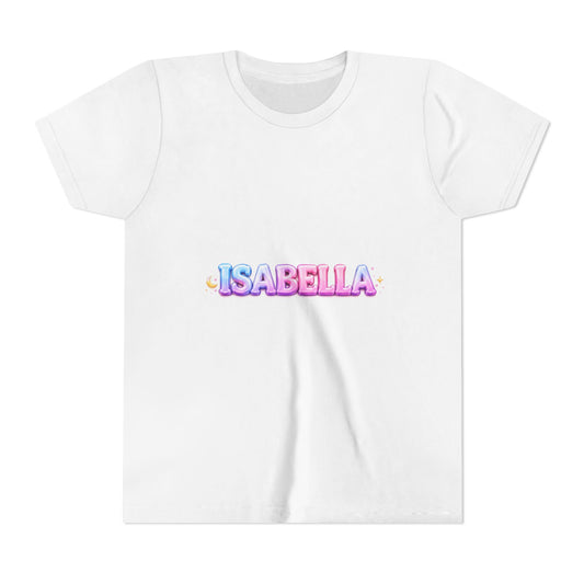 Personalized 'Isabella' Youth Tee — Pastel Rainbow Name Shirt