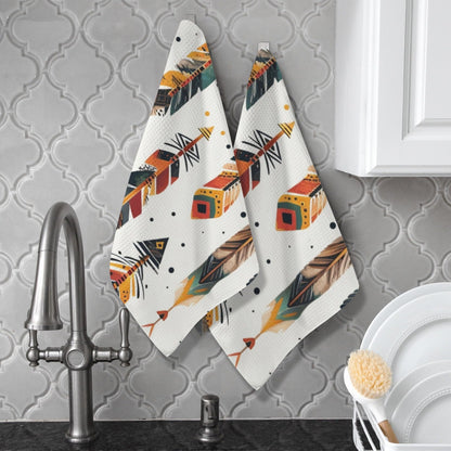 Baha Ranch Southwestern Feathers Set of 2 Dish Towels Made in America