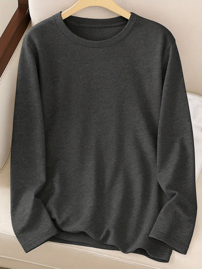 Women's Breathable Soft Stretch Round Neck Long Sleeve T-Shirt -