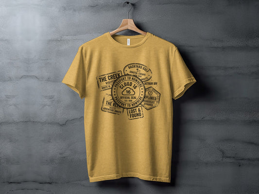 Rugged Wanderlust Passport Stamp Graphic Wilderness Shirt