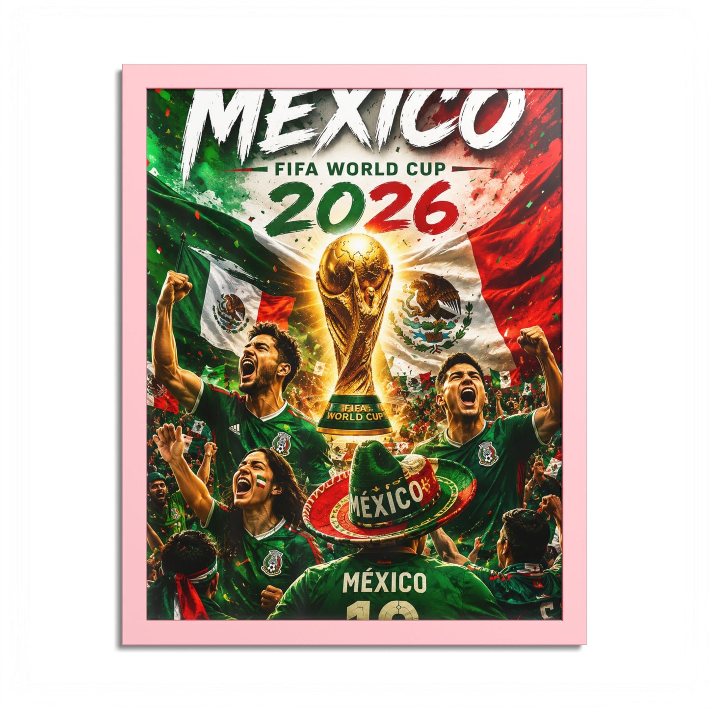Mexico 2026 World Cup Poster — Colored Frame Soccer Poster