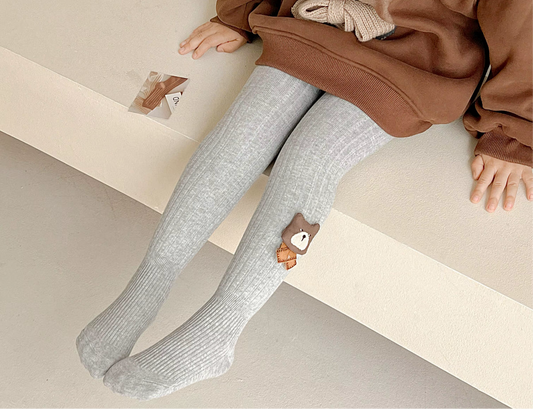 Fleece-Lined Ribbed Footed Leggings – Thermal Winter Toddler & Baby Pants