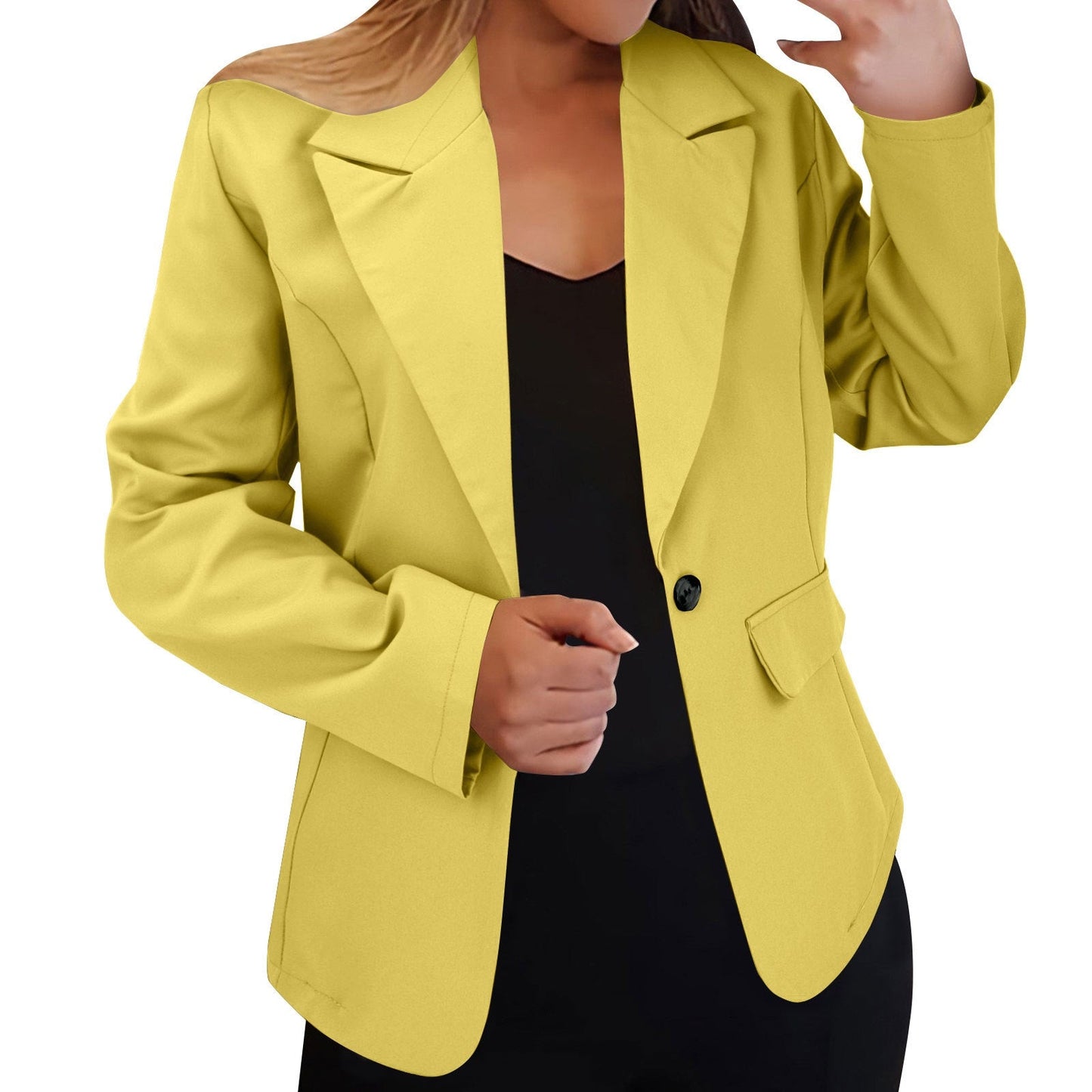 Fall Long-sleeved Solid-color Cardigan Blazer