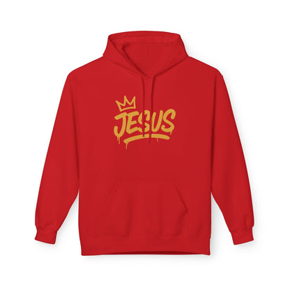 Jesus Crown Hoodie — Gold Script Inspirational Pullover