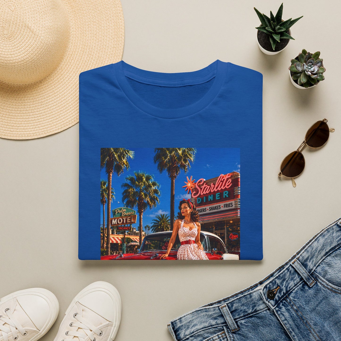 Retro Diner Tee — 'Starlite Diner' Vintage 1950s Pinup T-Shirt
