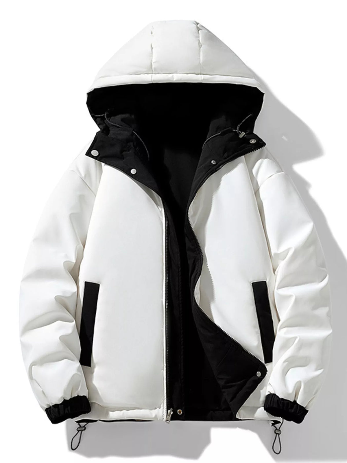 Men's Full Size Reversible Two-Tone Hooded Jacket Plus Size