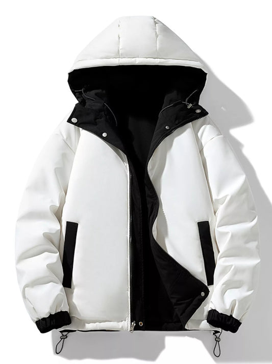 Men's Full Size Reversible Two-Tone Hooded Jacket Plus Size
