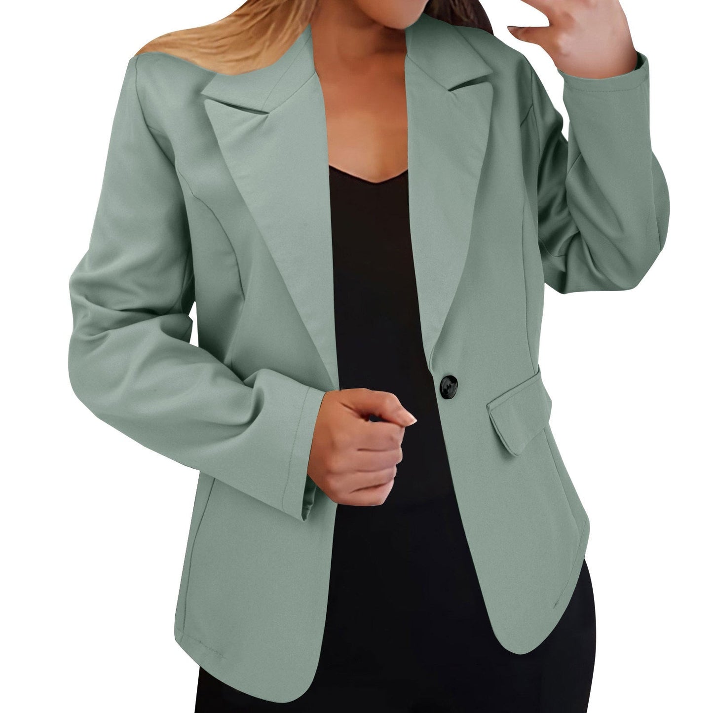 Fall Long-sleeved Solid-color Cardigan Blazer