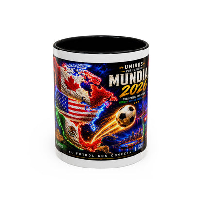 Mundial 2026 Soccer Coffee Mug – Canada/USA/Mexico World Cup Accent Mug (11/15oz)