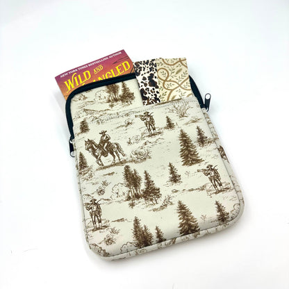 Golden Cowboy Print iPad Sleeve – Western Ranch Design Laptop or book sleeve!
