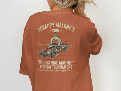 Industrial Magnet Tournament Tee - Scrappy Malone's Bar Humor