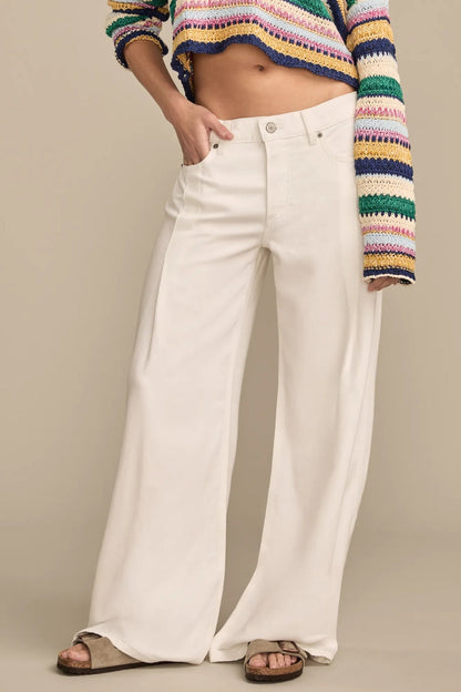 [7W15723-110] WOMENS LUCKY BRAND WIDE LEG PLEATED LIQUID DENIM LUXE PALAZZO