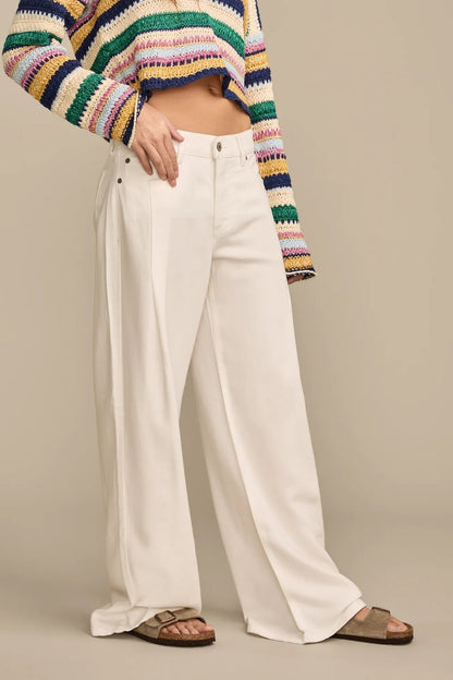 [7W15723-110] WOMENS LUCKY BRAND WIDE LEG PLEATED LIQUID DENIM LUXE PALAZZO