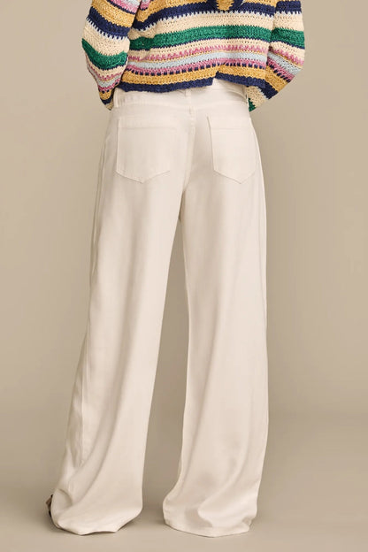[7W15723-110] WOMENS LUCKY BRAND WIDE LEG PLEATED LIQUID DENIM LUXE PALAZZO