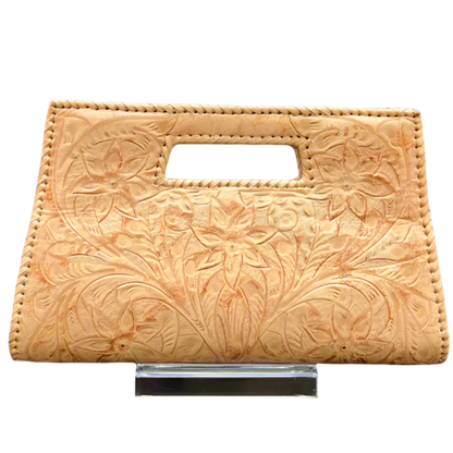 The Caroline| Hand-Tooled Leather Clutch & Crossbody