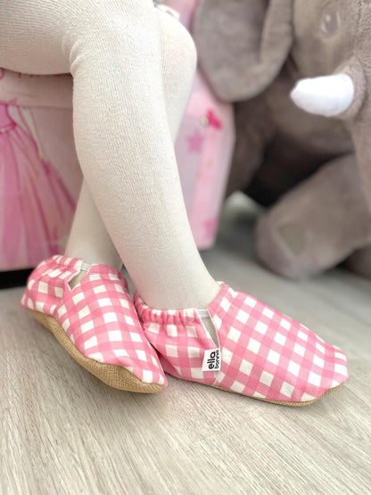 Ella Bonna Baby Moccasins, Slippers, Pink Striped