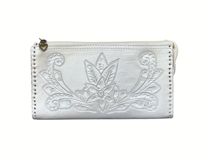 The Ella| Hand-Tooled Leather Clutch & Crossbody