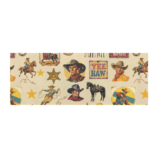 Vintage Cowboy Collage Floor Rug Runner Indoor 60" x 22" Made in America