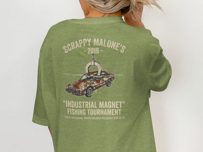 Industrial Magnet Tournament Tee - Scrappy Malone's Bar Humor