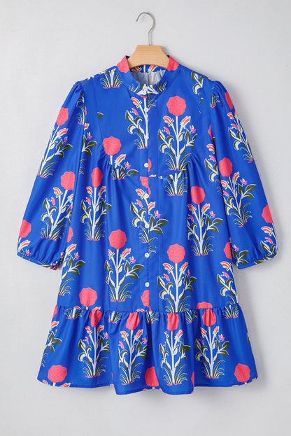 Zahra Sleeve Ruffle Hem Dress