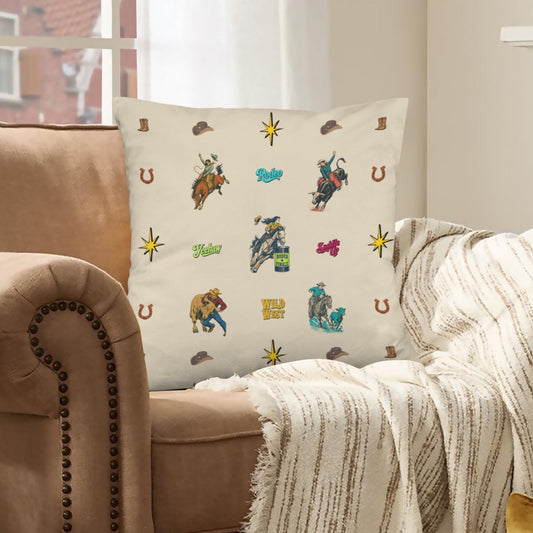 Baha Ranch The Last Round Up Throw Pillow Cover Made in America