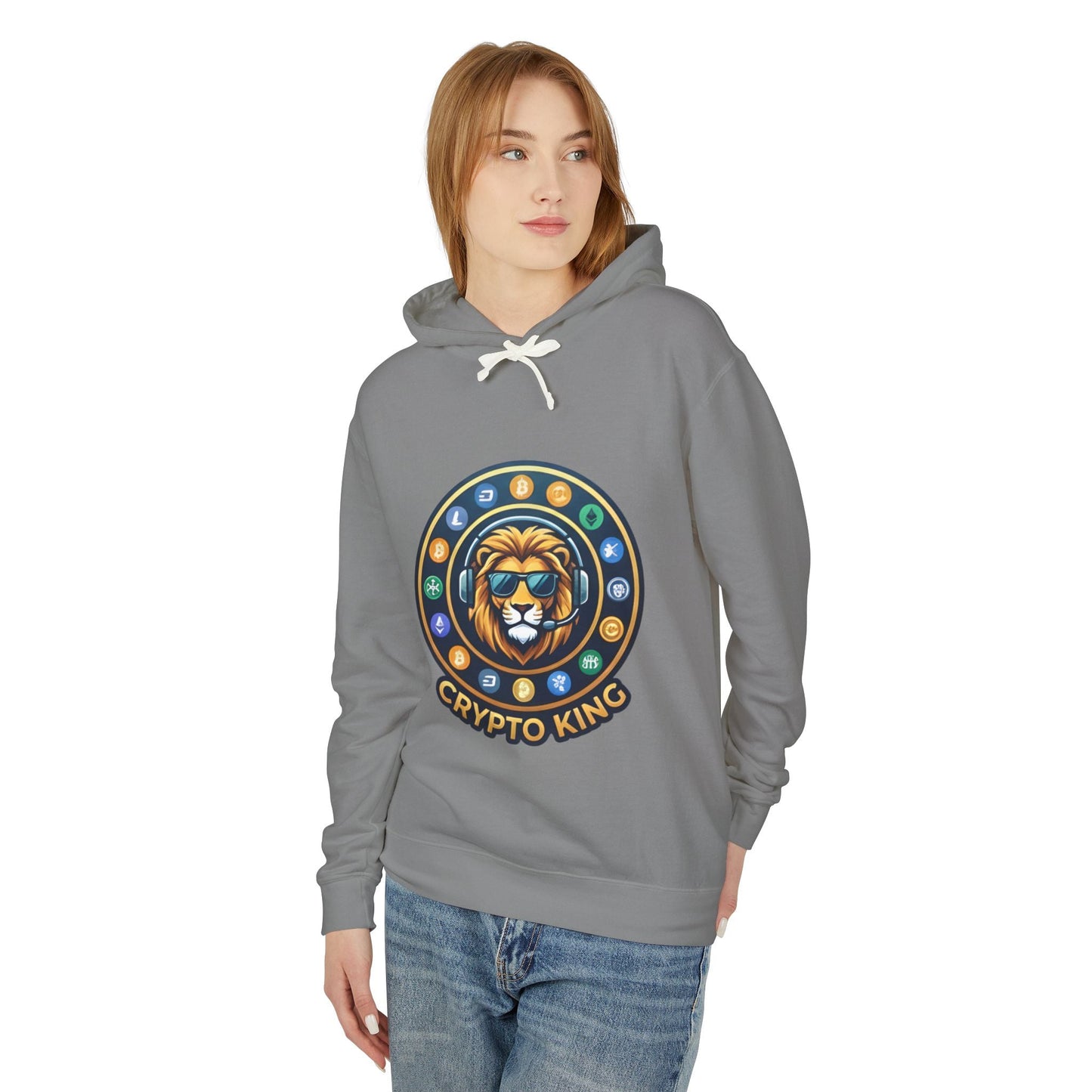Crypto King Hoodie — Lion Crest Cryptocurrency Graphic Hoodie