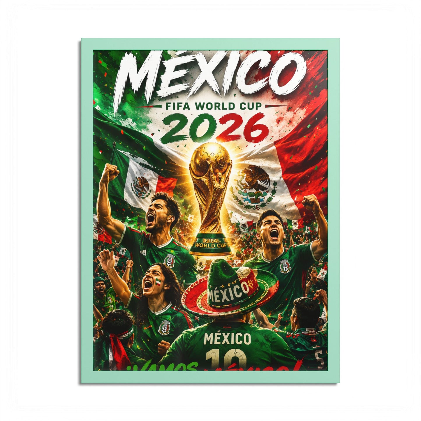 Mexico 2026 World Cup Poster — Colored Frame Soccer Poster