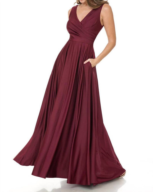 Formal Pleated Long Evening Dress