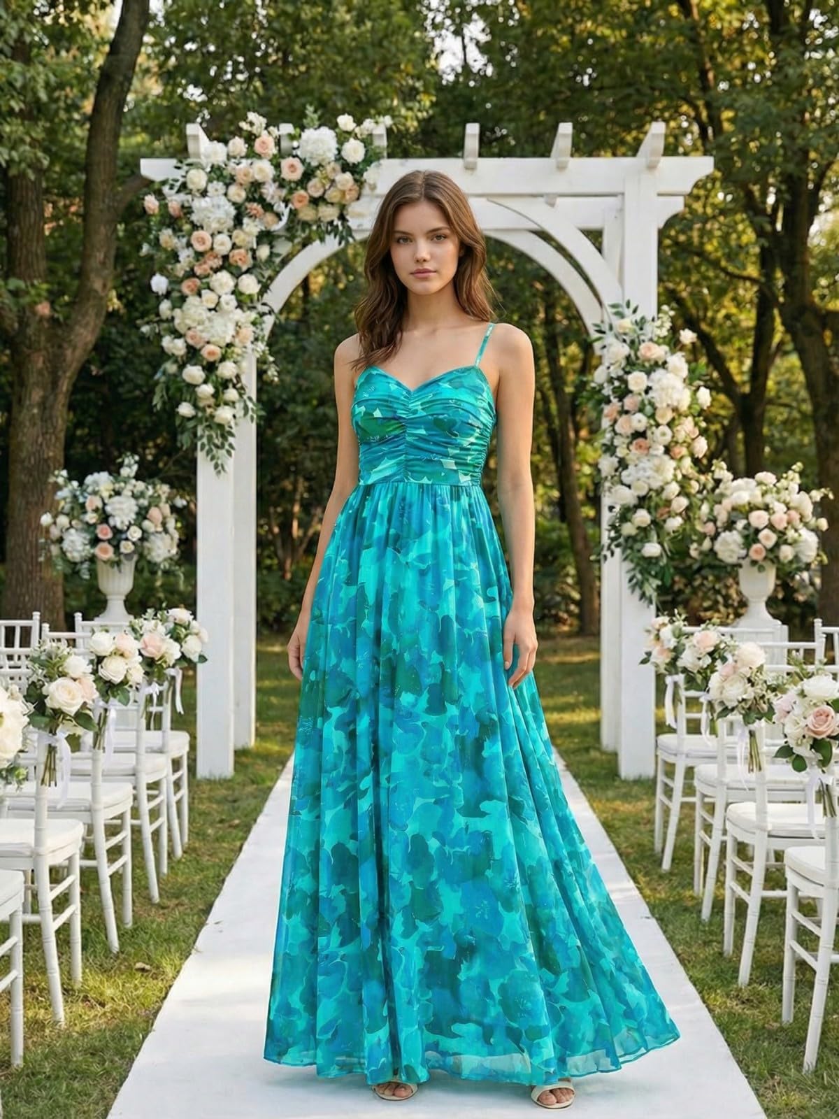 2026 Cocktail Dresses for Wedding Guest Spring Summer Floral Maxi Spaghetti Strap Beach Vacation Boho Club Party