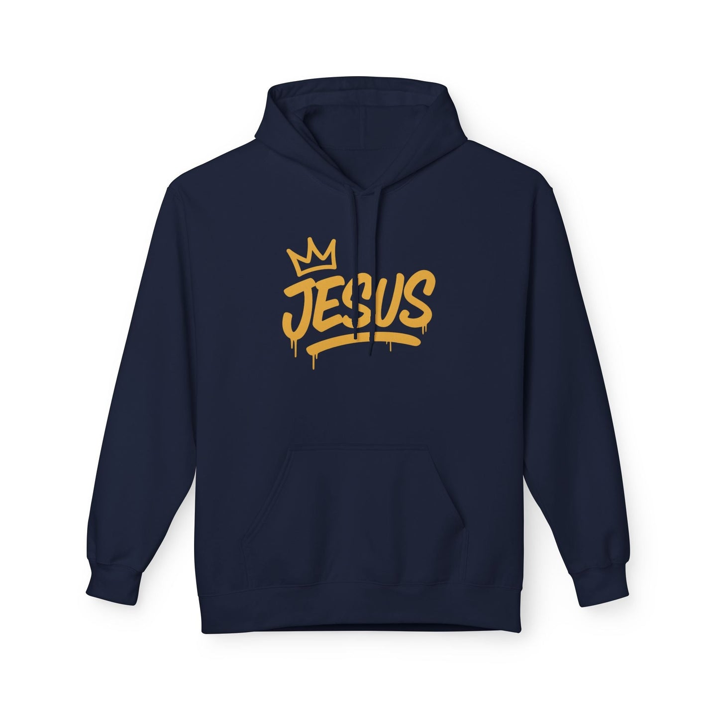 Jesus Crown Hoodie — Gold Script Inspirational Pullover