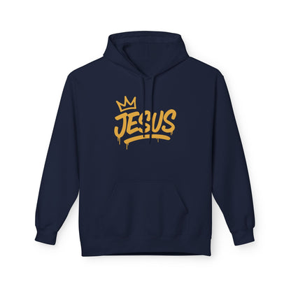 Jesus Crown Hoodie — Gold Script Inspirational Pullover
