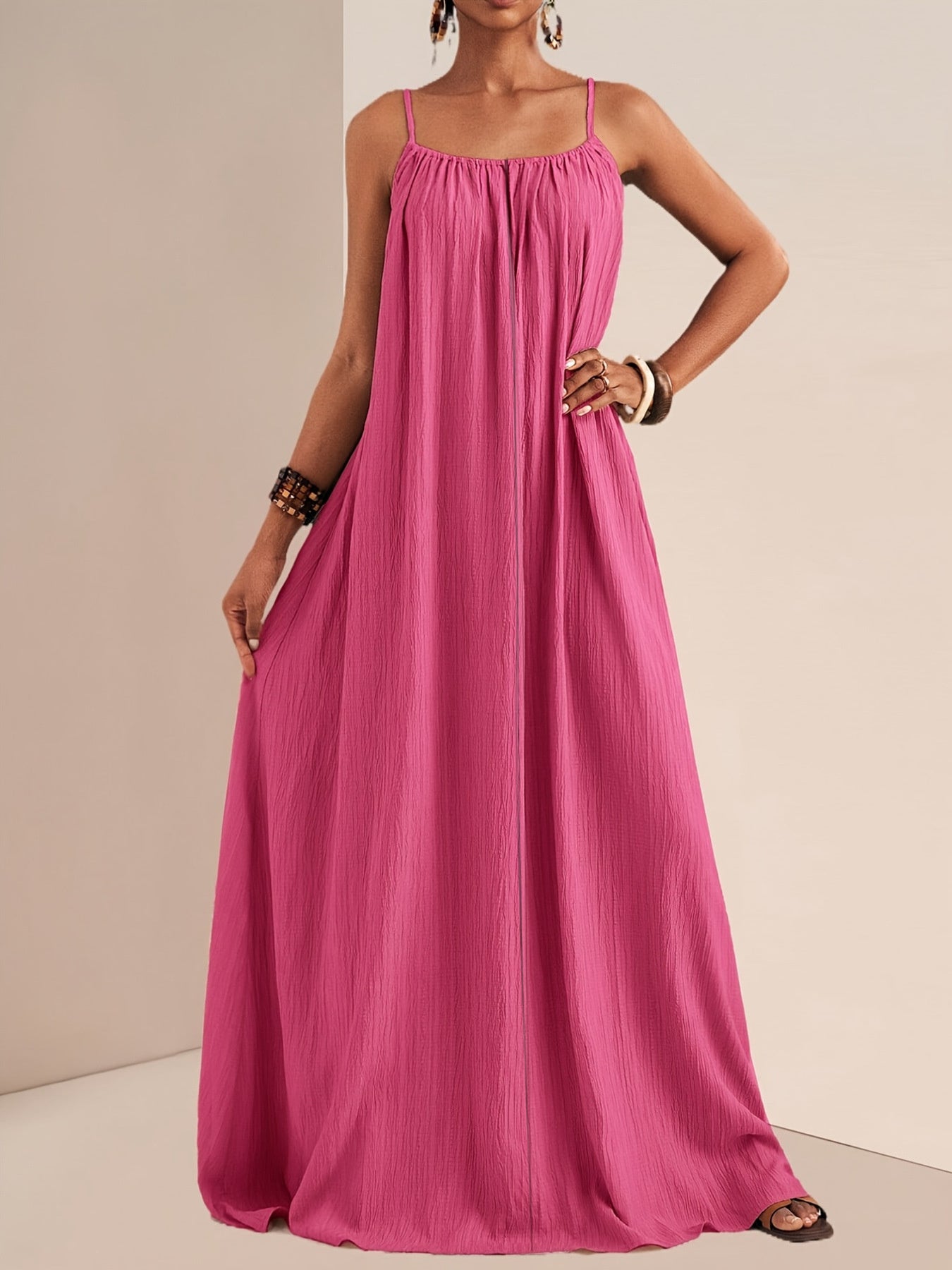 Spaghetti Strap Flowy Maxi Dress