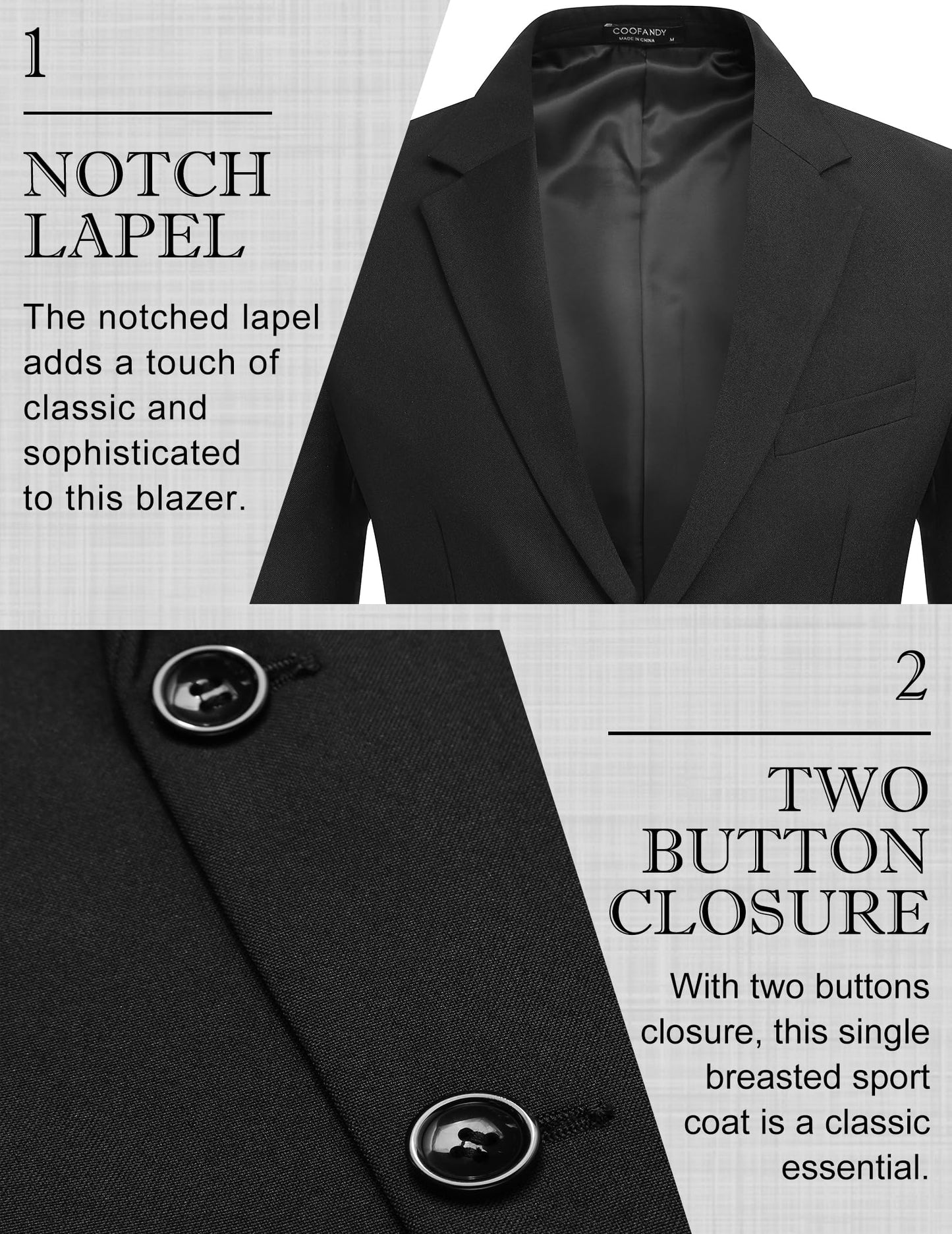 COOFANDY Men's Blazer Casual Two Buttons Sport Coats Lightweight Suit Jacket