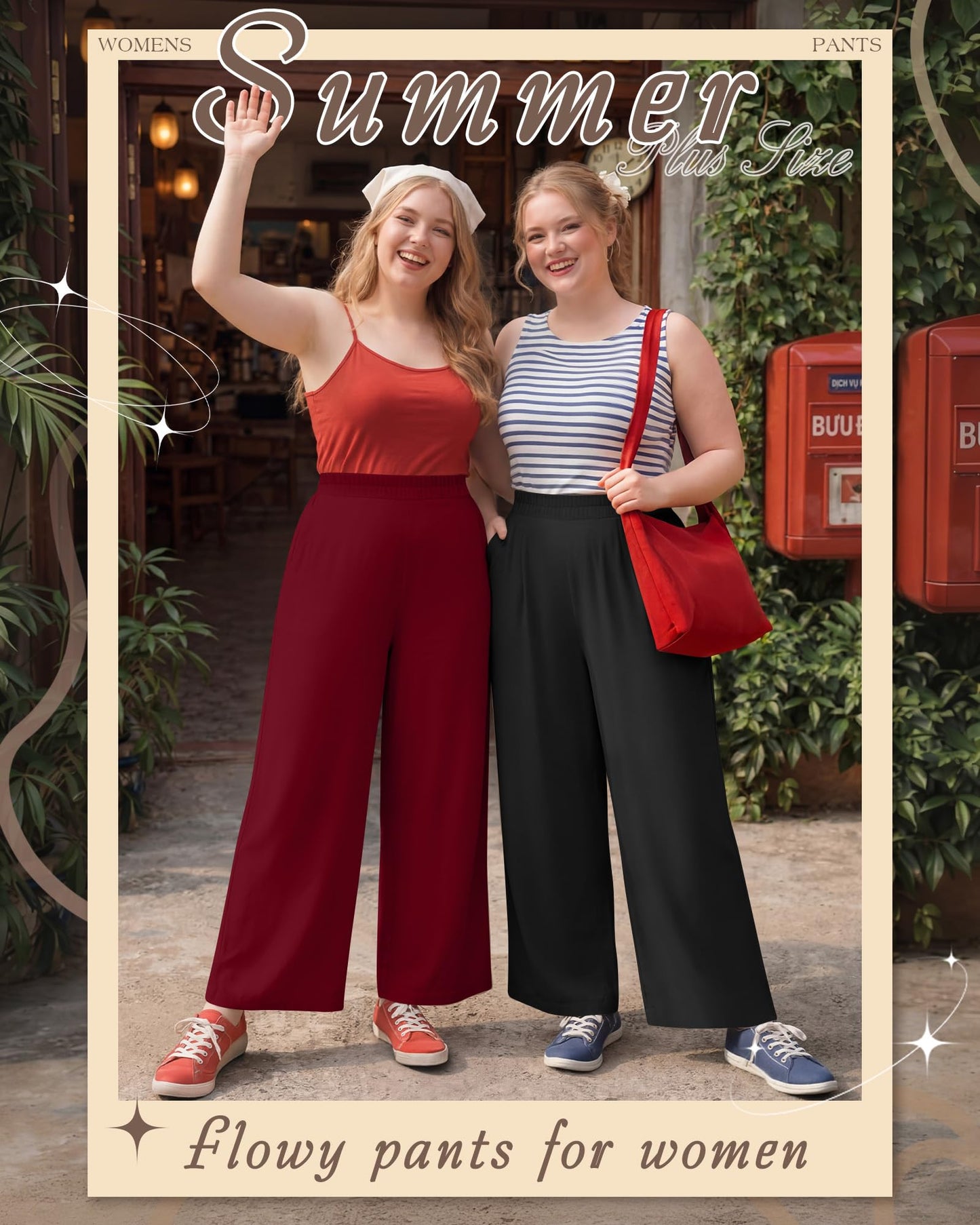 Evervibe 3 Pack Women Plus Size Wide Leg Pants Loose Fit Palazzo Lounge Yoga Sweatpants High Waist Casual Pajamas Pants