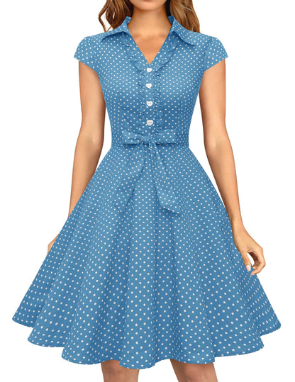 Wedtrend Women's 1950s Retro Rockabilly Dress Cap Sleeve Vintage Swing Dress