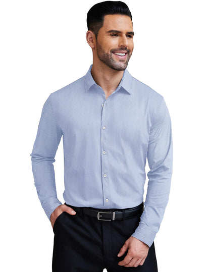 COOFANDY Mens Stretch Dress Shirts Muscle Fit Wrinkle Free Long Sleeve Button Down Shirt Business Casual Shirts