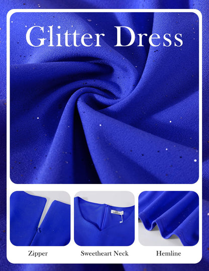 HomRain Vestidos de cóctel brillantes con purpurina para mujer, vestido de dama de honor para invitados de boda, vestido de graduación