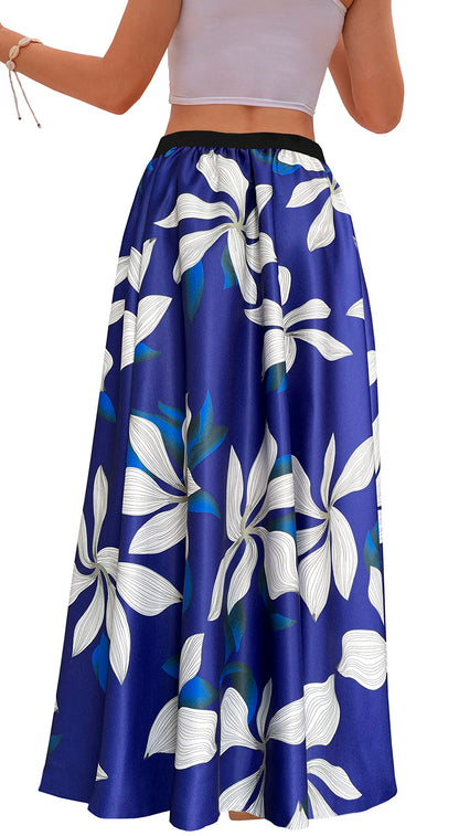 Women's Chiffon Stripe Maxi Skirt High Waist Mopping Floor Skirts