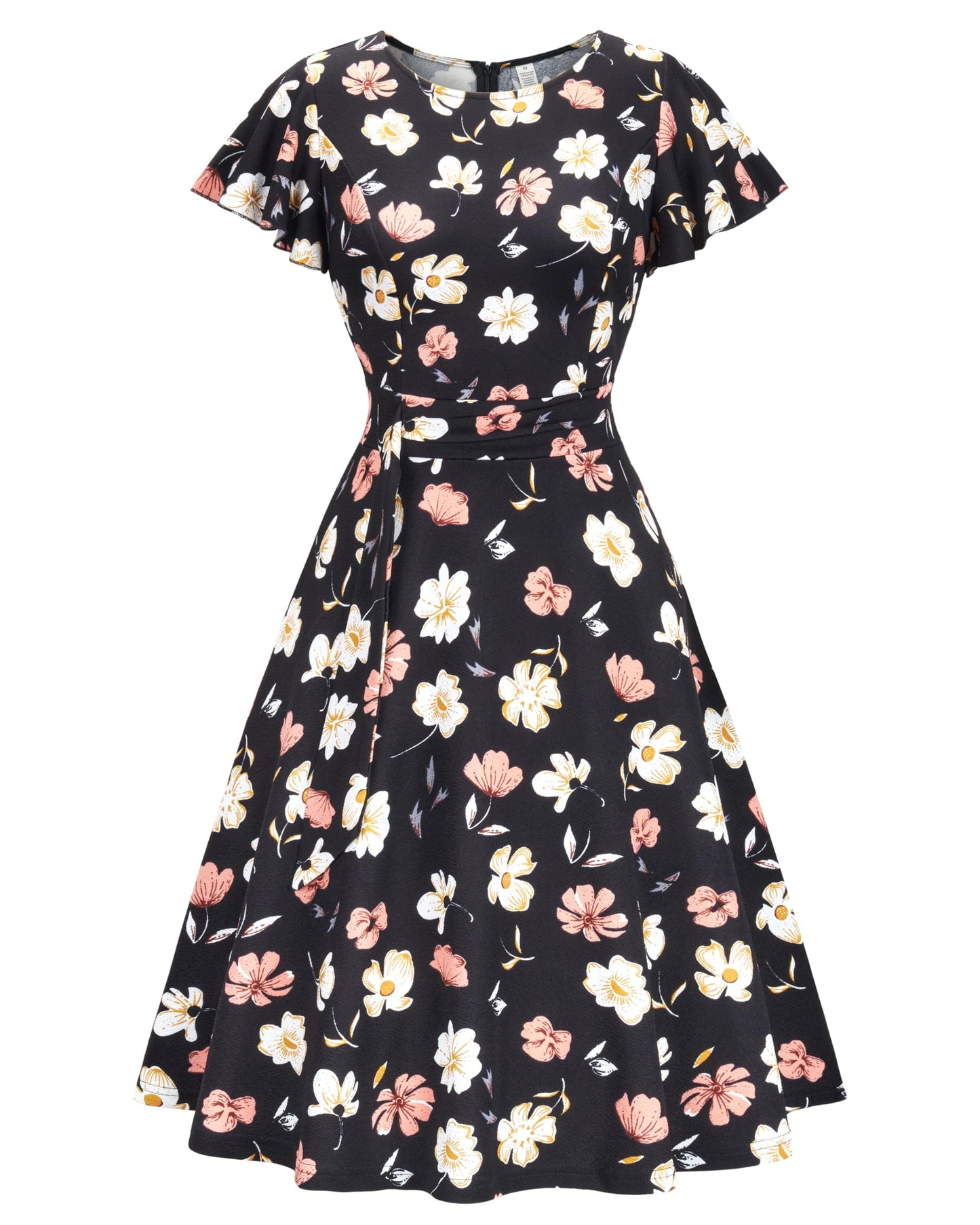 OWIN Womens 2026 Elegant Ruffle Sleeve Flared A Line Swing Casual Party Cocktail Dresses