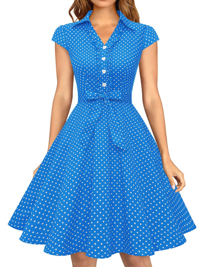 Wedtrend Women's 1950s Retro Rockabilly Dress Cap Sleeve Vintage Swing Dress