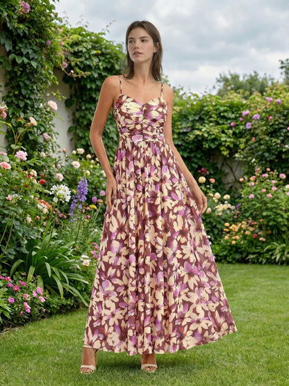 2026 Cocktail Dresses for Wedding Guest Spring Summer Floral Maxi Spaghetti Strap Beach Vacation Boho Club Party