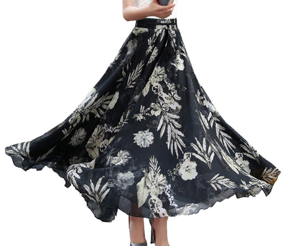 Womens Long Chiffon Bohemian Skirt Gypsy Dress Maxi Boho Beach Skirt