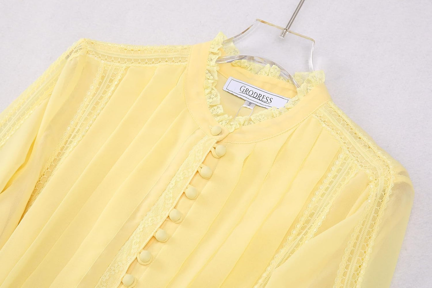 Women's 2026 Spring Fall Midi Dress with Belt Casual Long Sleeve Lace V Neck Pleated A Line Flowy Dresses for Work or Daily