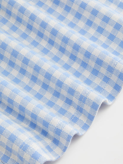 CIDER Womens Summer Gingham Dress Plaid Tie Spaghetti Strap Sleeveless Lace Trim Cute A Line Casual Mini Dresses Sundress