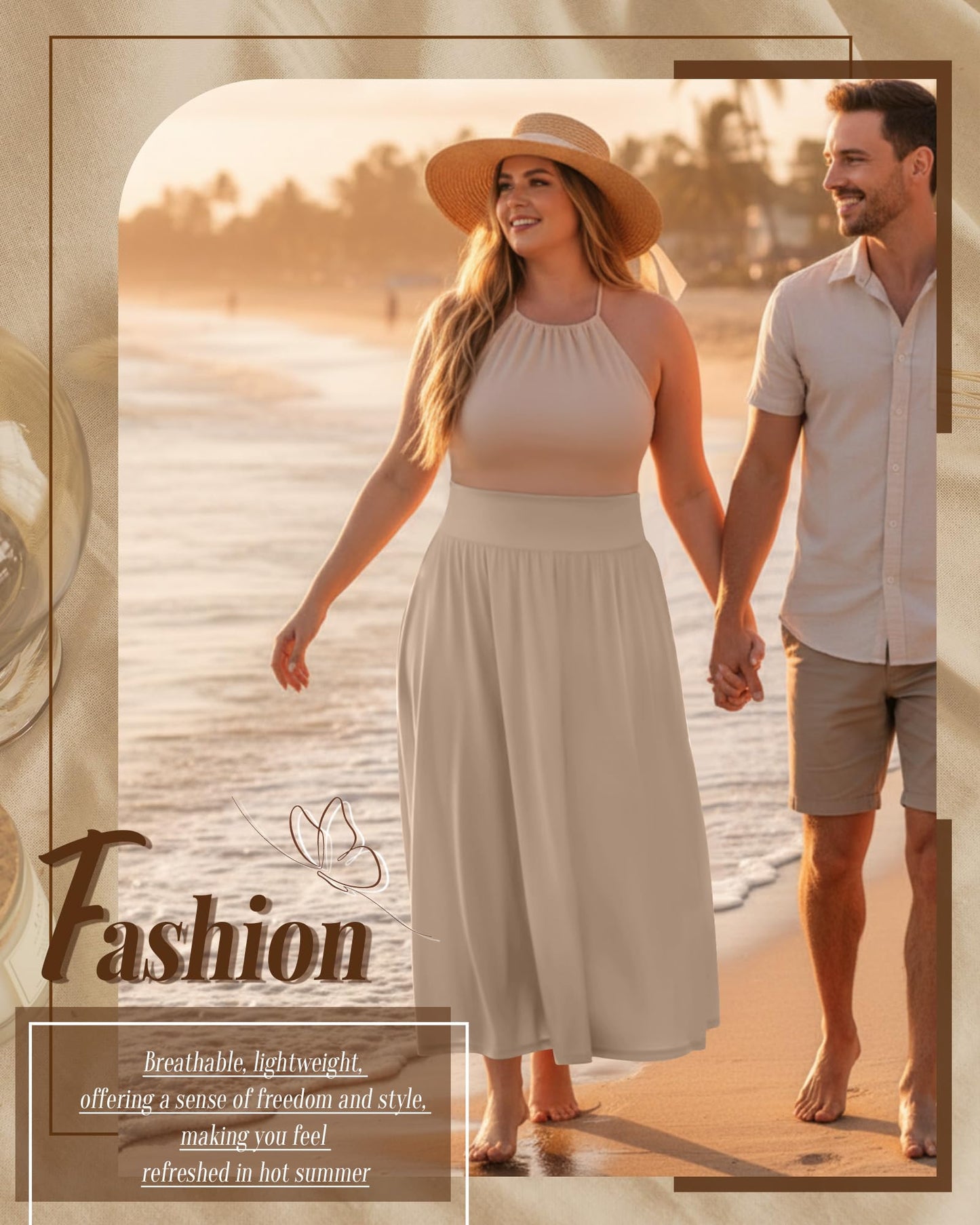 Plus Size Maxi Skirt for Curvy Women Pockets 2026 Ankle Length High Waisted Pleated Flowy a Line Summer Long Skirt