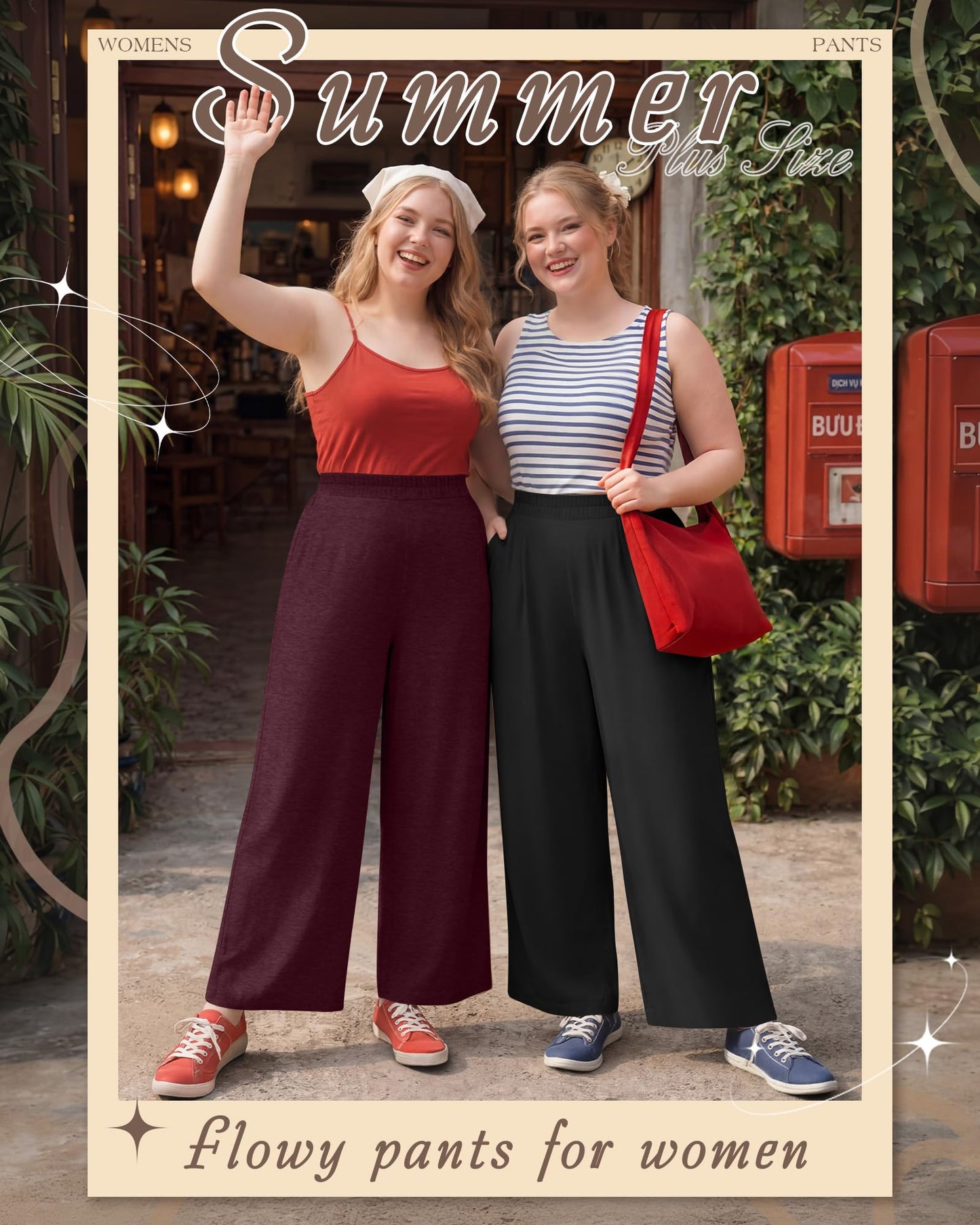 Evervibe 3 Pack Women Plus Size Wide Leg Pants Loose Fit Palazzo Lounge Yoga Sweatpants High Waist Casual Pajamas Pants