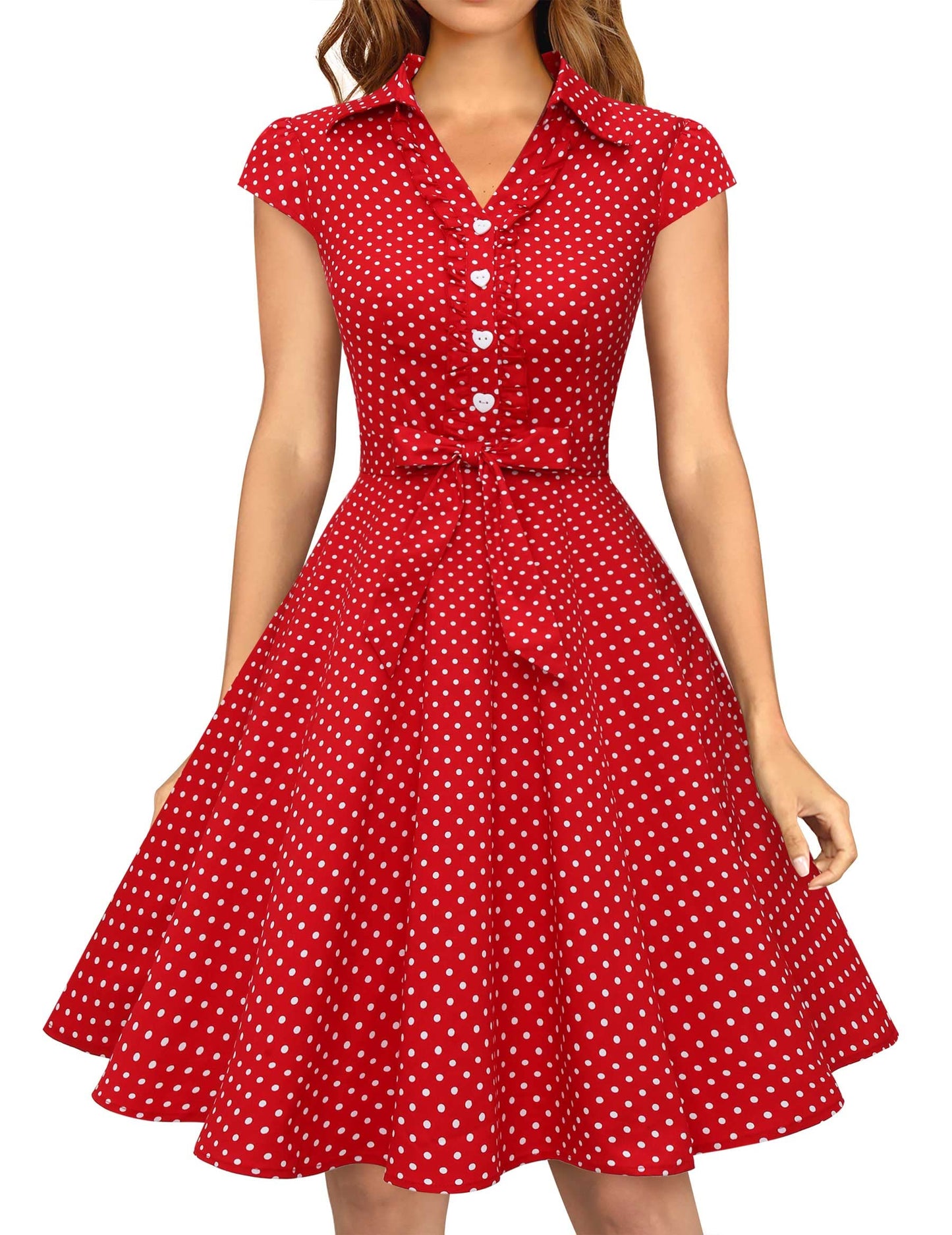Wedtrend Women's 1950s Retro Rockabilly Dress Cap Sleeve Vintage Swing Dress