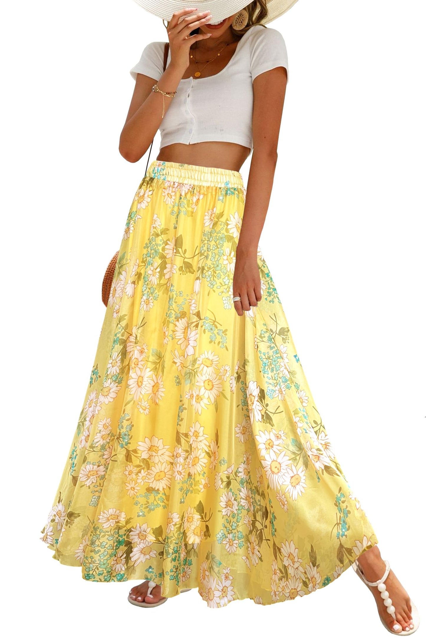 Womens Long Chiffon Bohemian Skirt Gypsy Dress Maxi Boho Beach Skirt